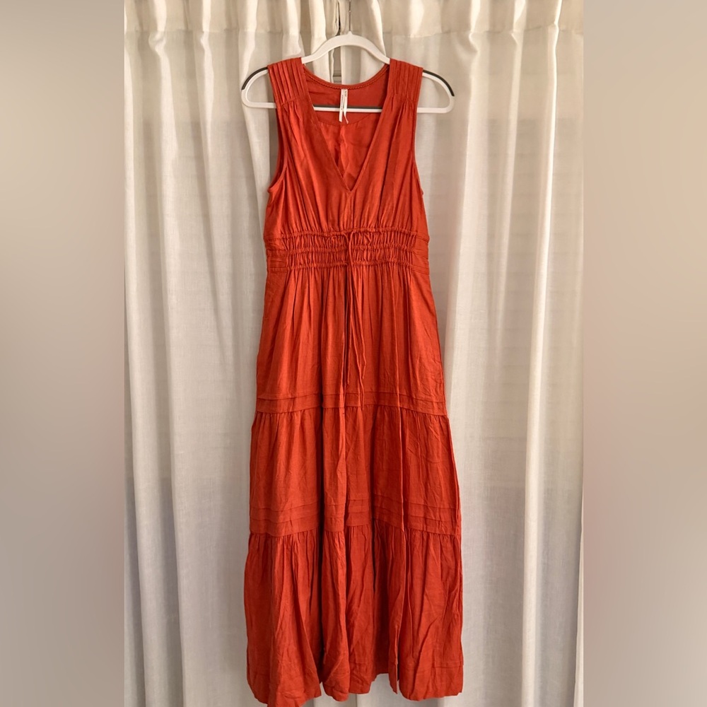 Anthropologie Summerset Linen Maxi Dress